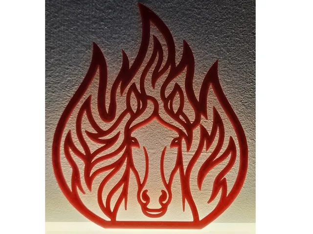 Horse in fire Wallart