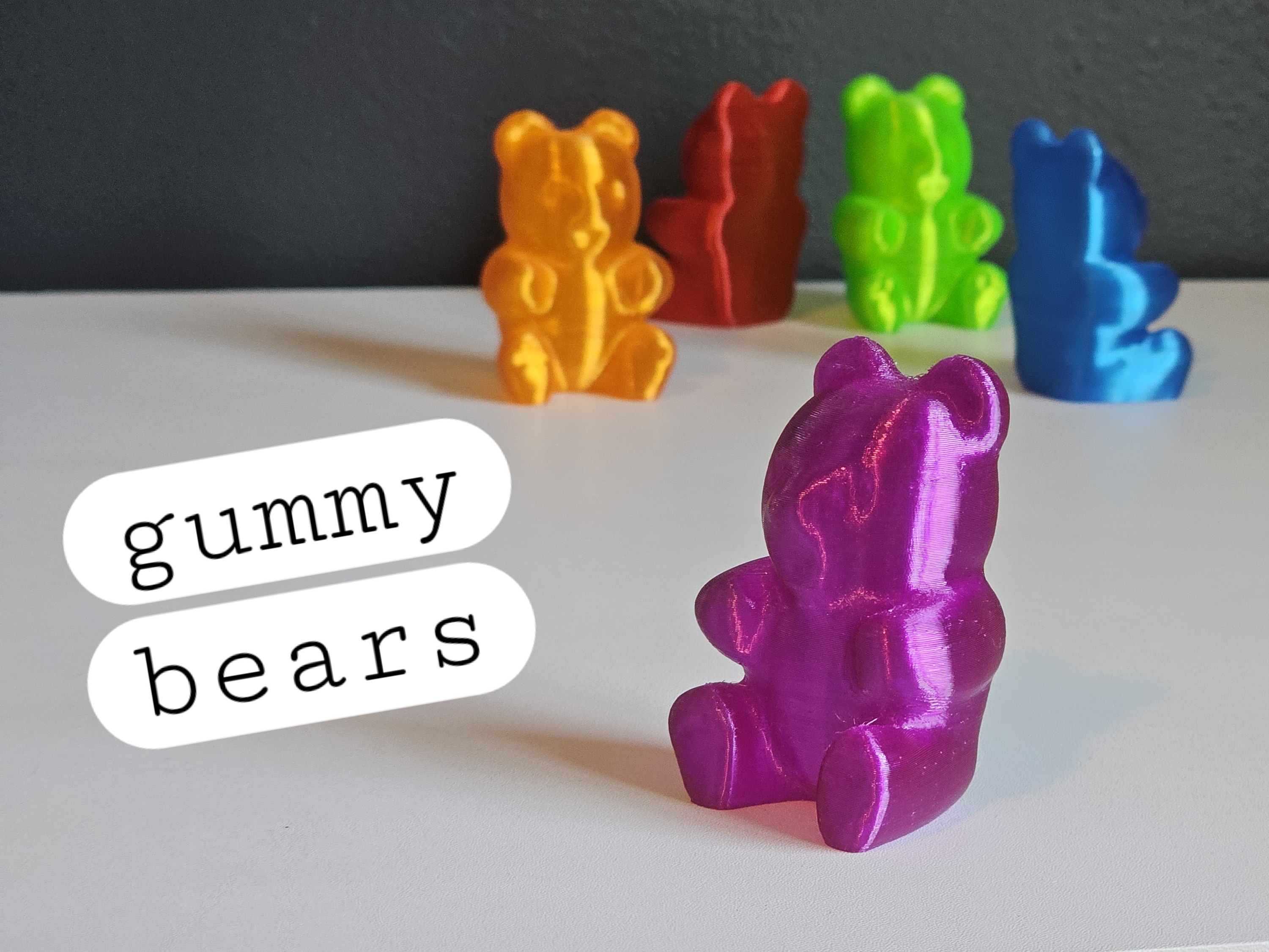 Gummy Bears | Includes 3mf to make a TPU squeaky toy | Compatible w/ "The Squeaker!" by SpoolDesigns