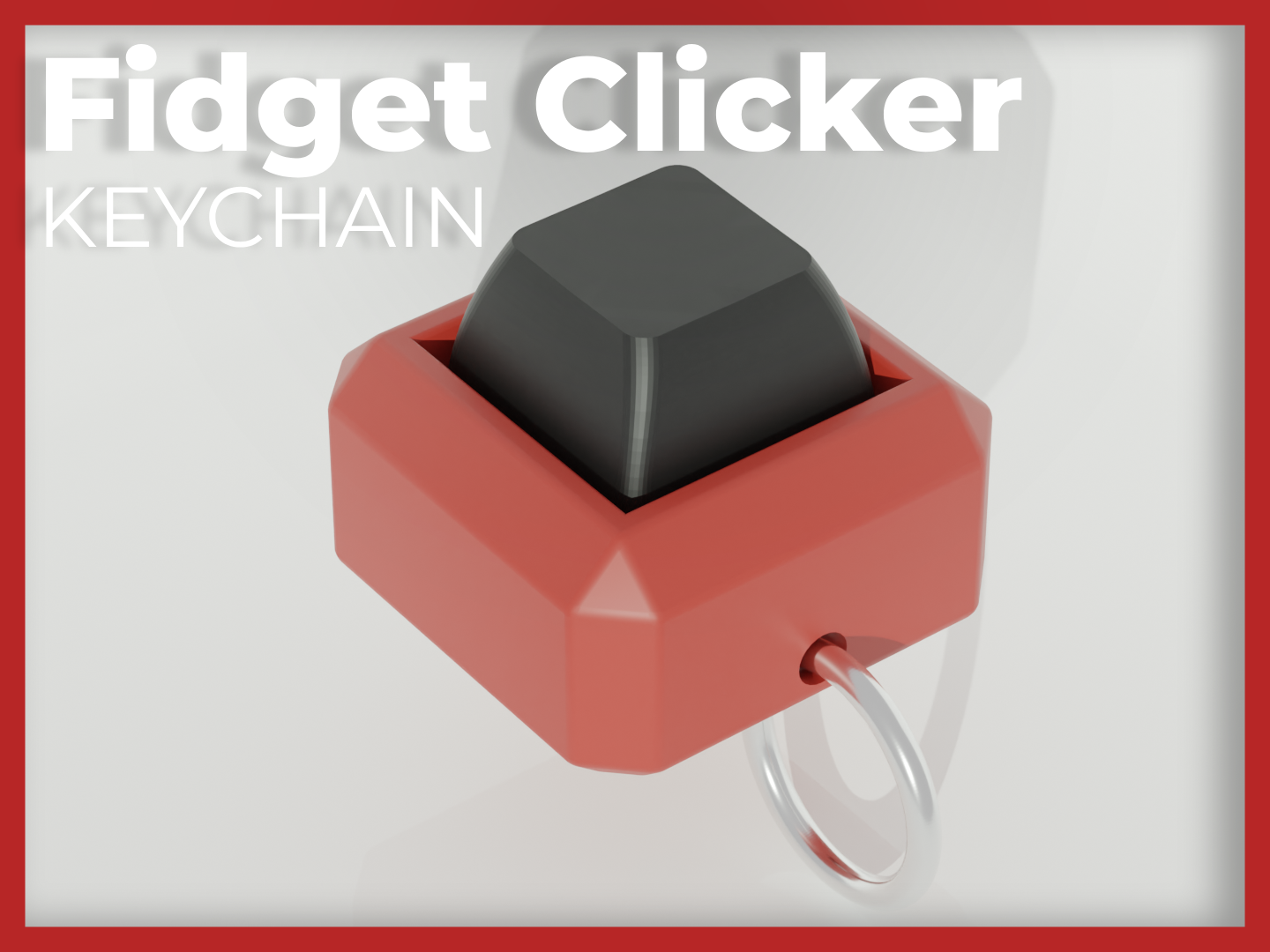 Fidget Clicker Keychain 3D model thumbnail