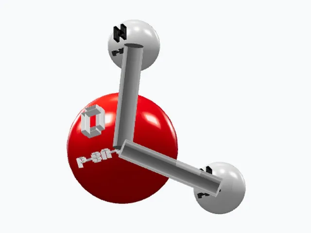 Customizable Water (H2O) - Labeled 3D Molecule Model
