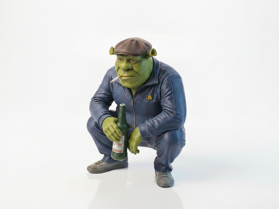 Smoker Shrek Figurine Cartoon Character 3D Printable