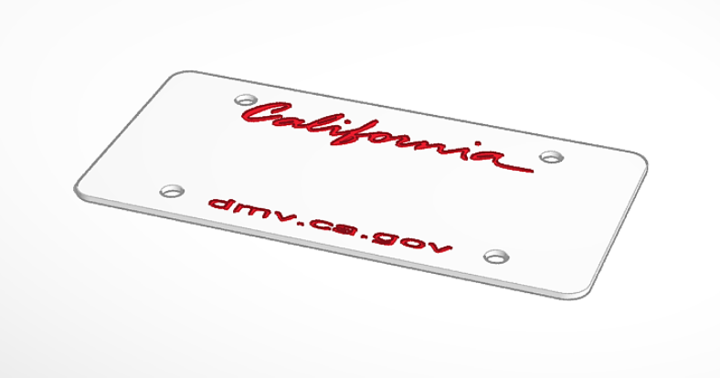 California License Plate Blank Template By W5aug 