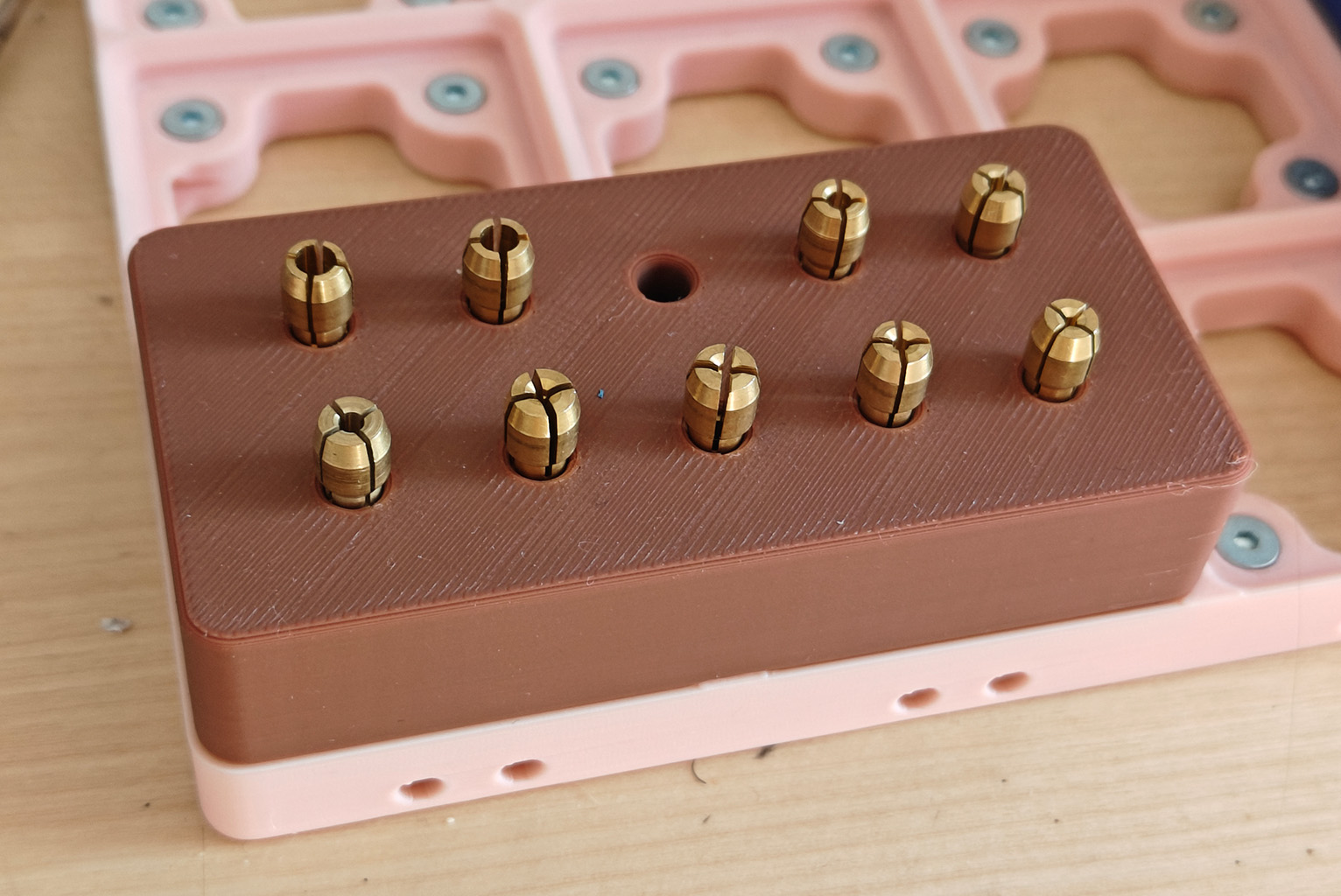 Gridfinty bin for OD 4.15mm collets
