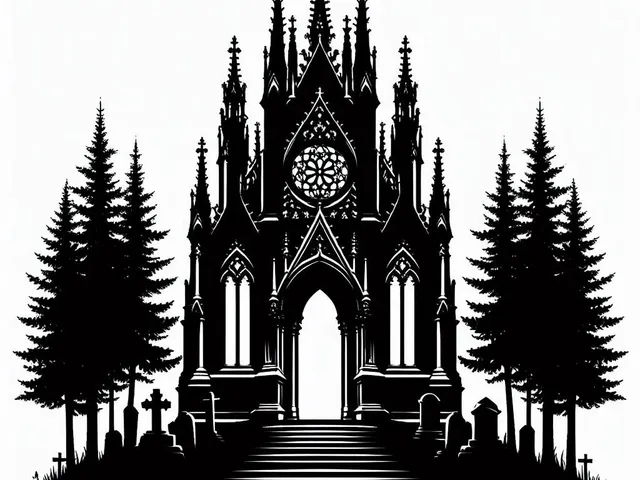 Set of fantasy neo gothic architecture pictures