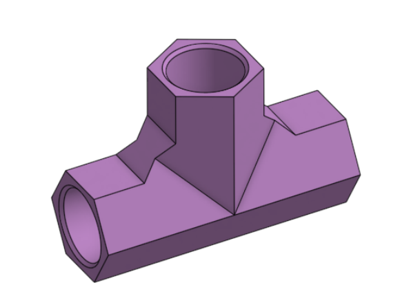 Hexagonal Corner Connector x3 for PCV Tubing