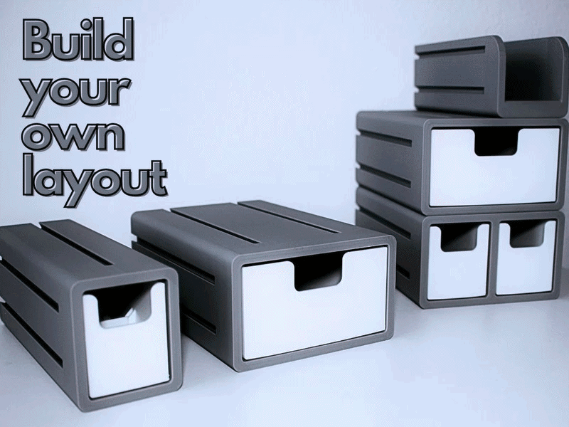 Miniatura 2 do modelo 3D Modular Storage System / Desk organizer