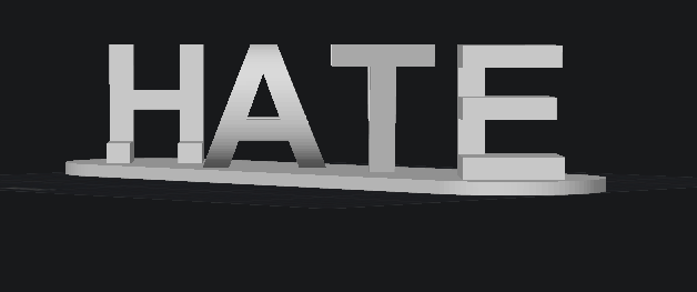 Love/Hate anamorphic text — thumbnail 2