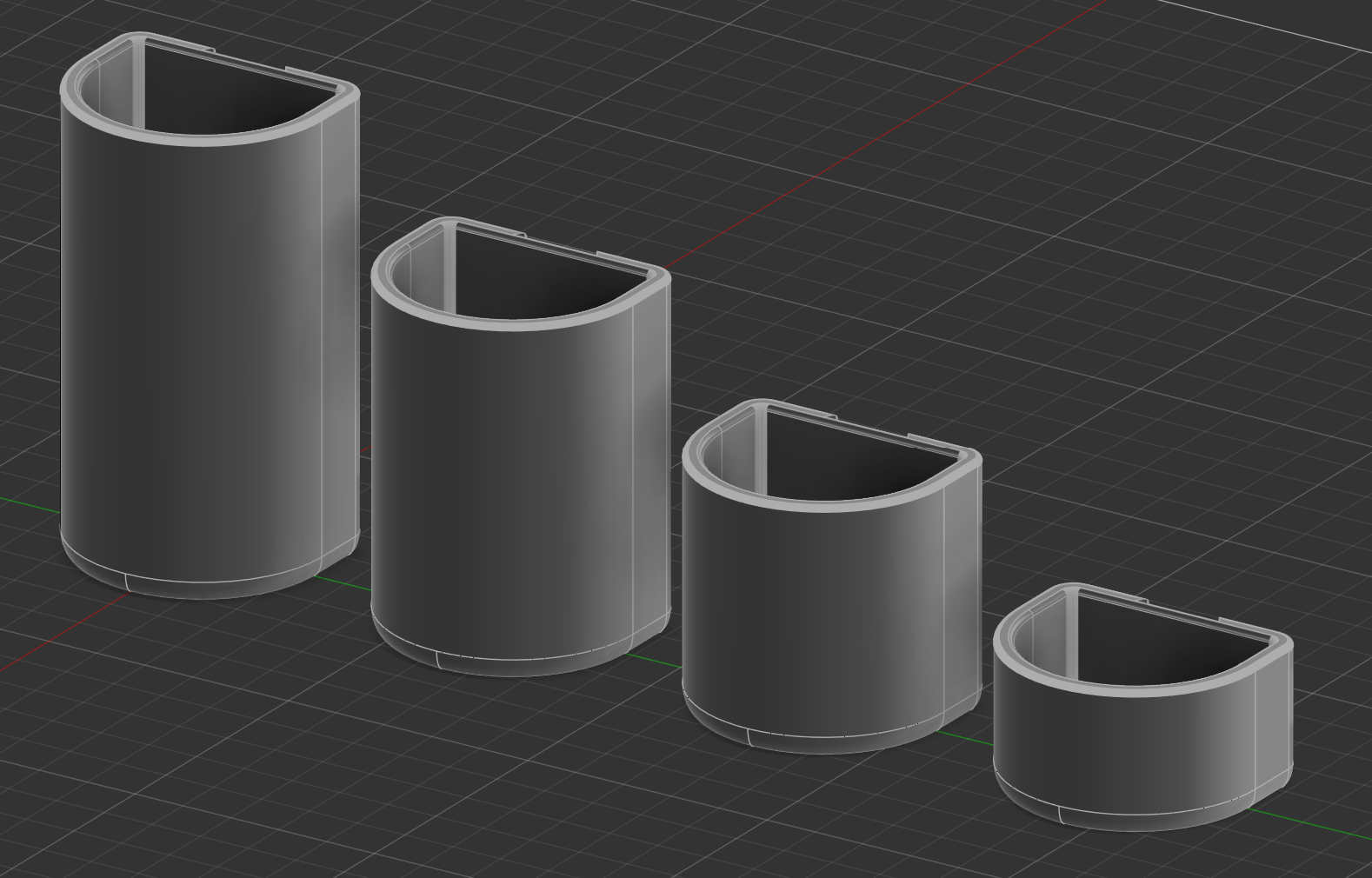 Catch-All Trays / Desk organizer - all height variants half round remix
