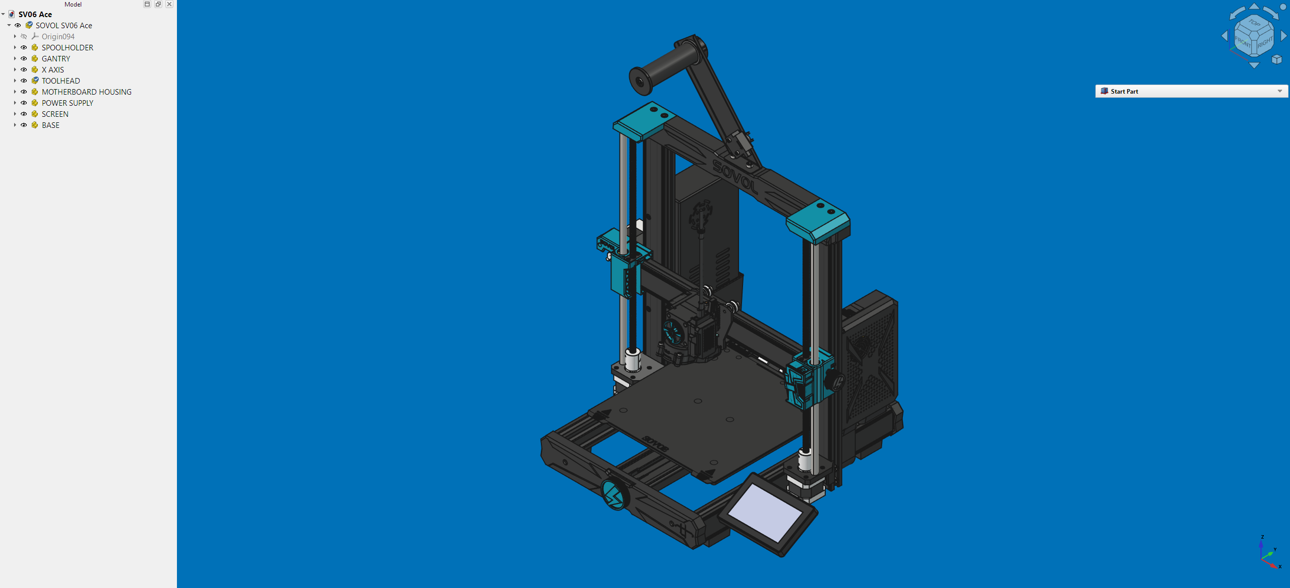 SOVOL SV06 Ace STEP CAD Model 3D model