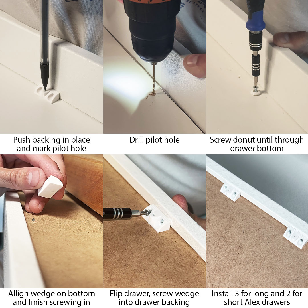 Ikea Alex Drawer Wedge Fix Sagging by Angie Download free STL model
