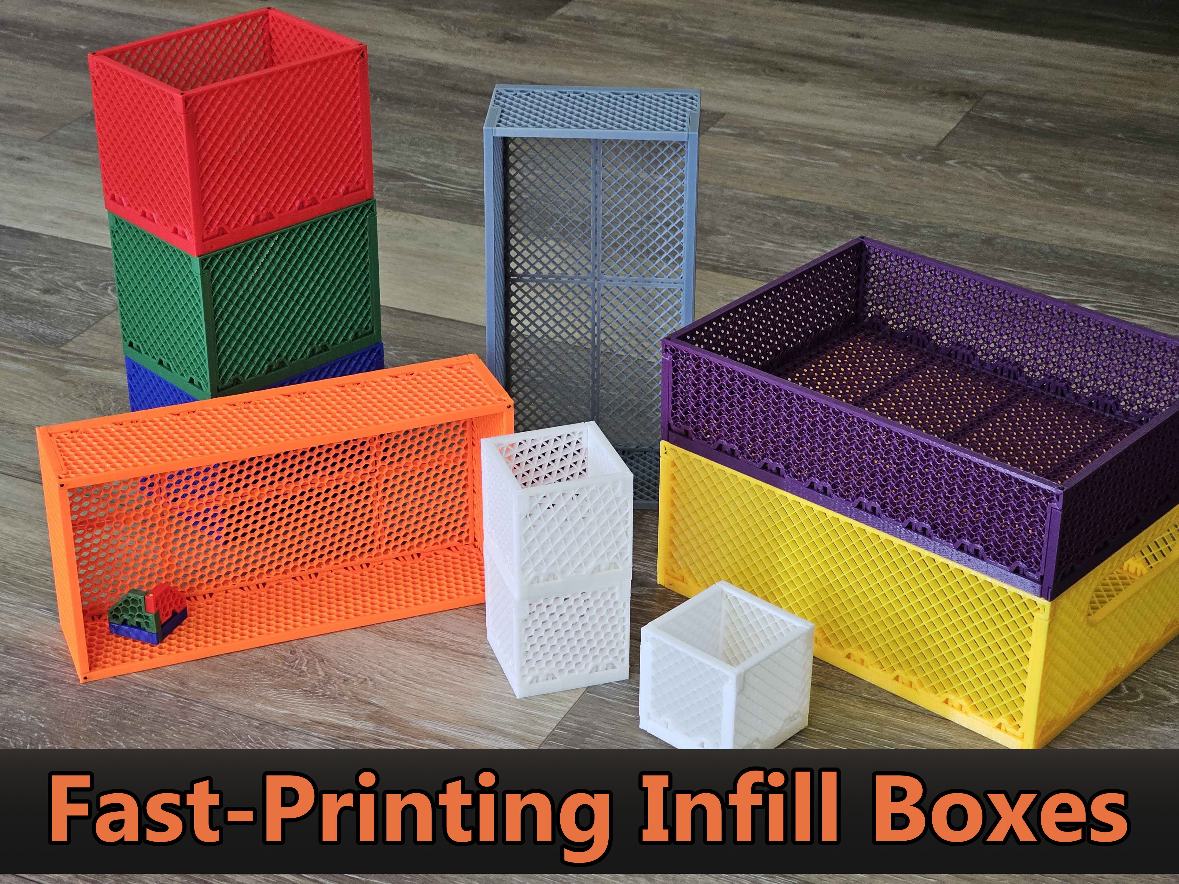 Miniatura 7 do modelo 3D Fast-Printing Infill Boxes (Stackable)