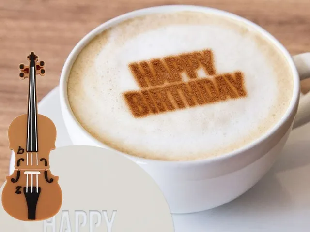 HAPPY BIRTHDAY - coffee stencil