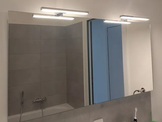 Cable holder LED lights bathroom mirror