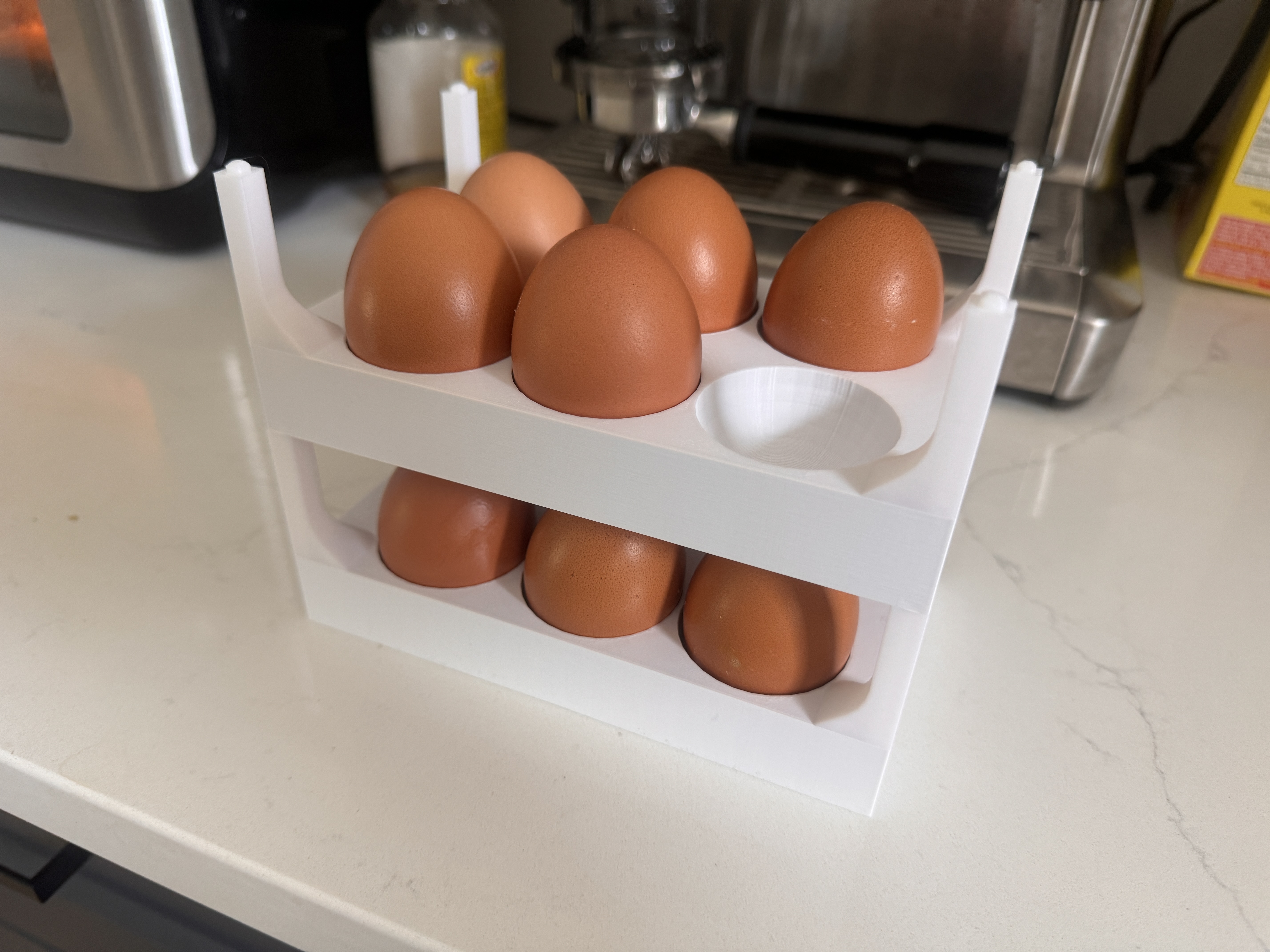 Miniatura 2 do modelo 3D Half Dozen 6 Egg Stackable Chicken Egg Holder
