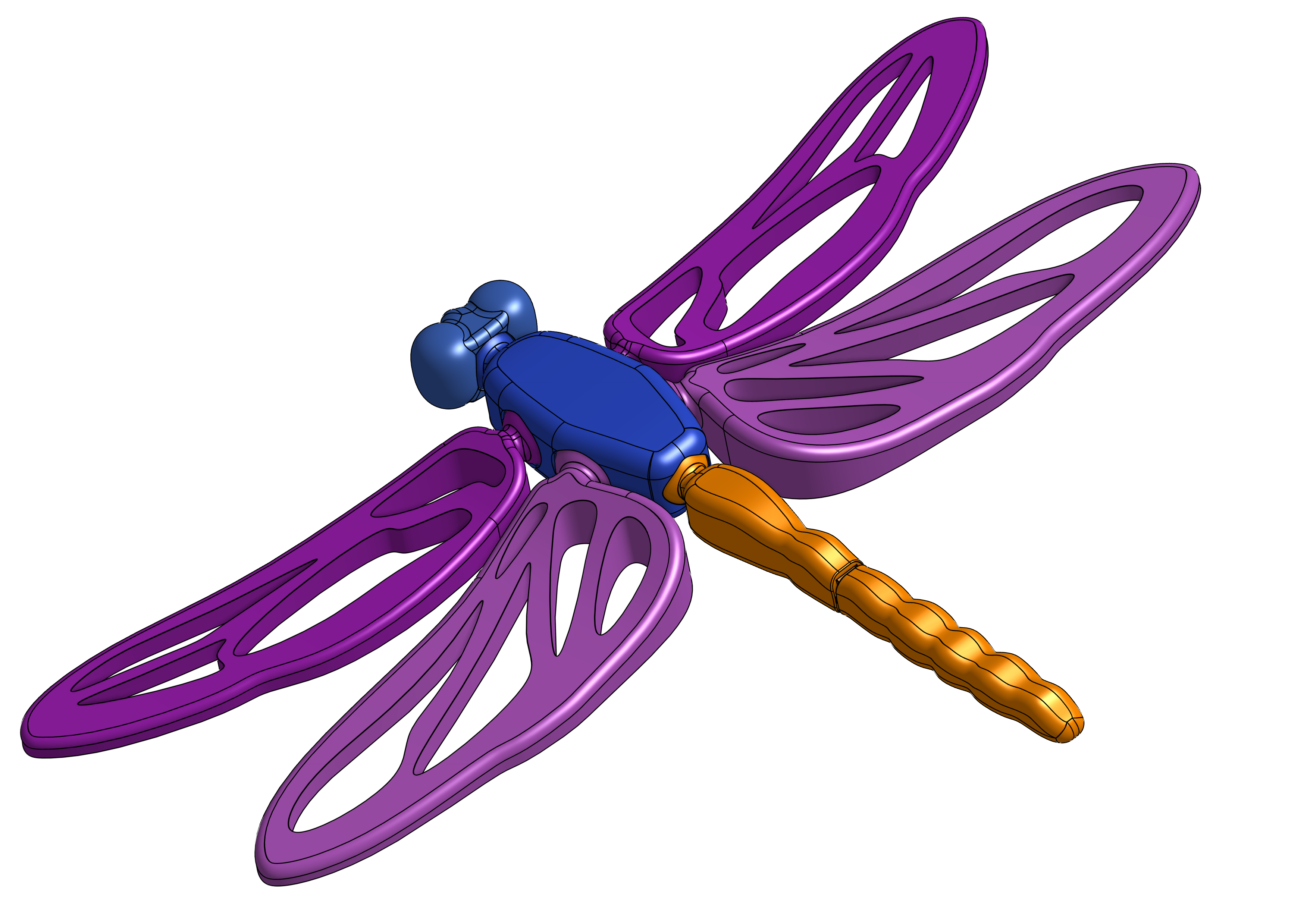 Dragonfly Articulated by prouting | Download free STL model ...