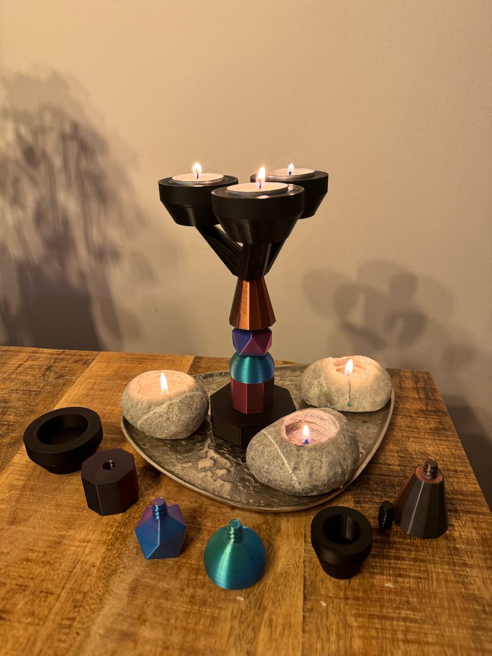 Modular candlestick / candelabrum