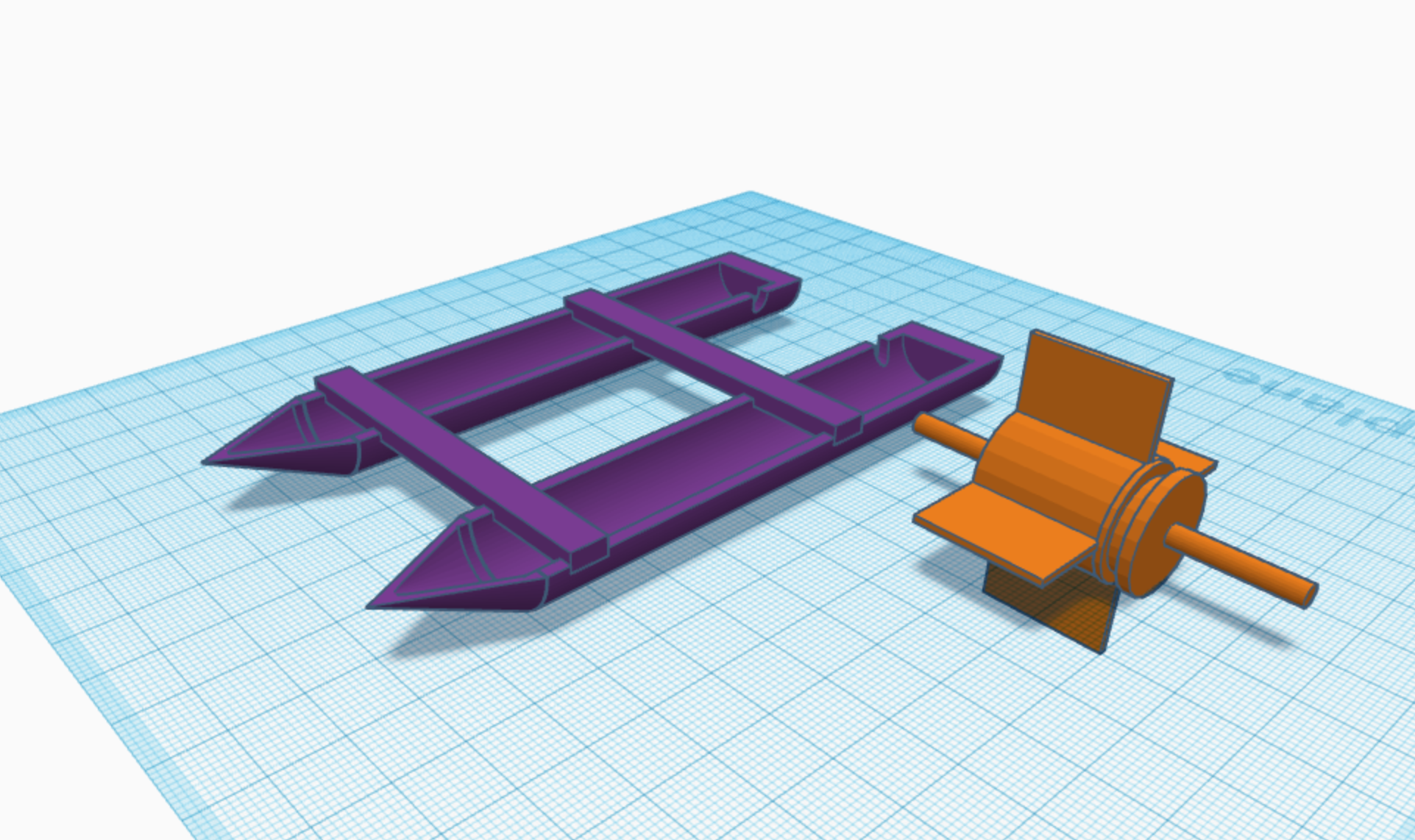 catamaran rubber band powered (NEVER BEEN PRINTED!)