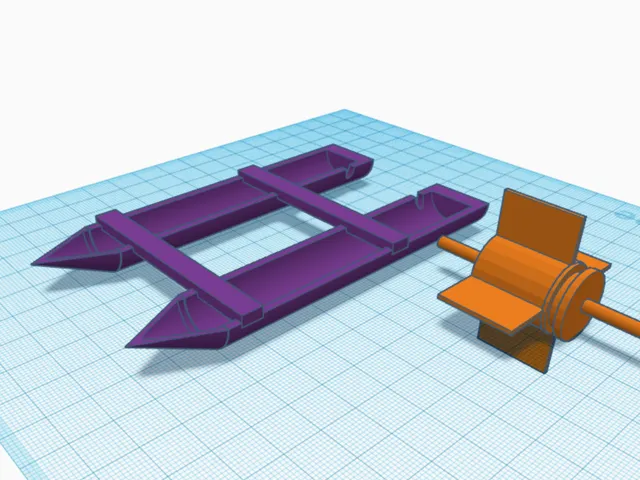 catamaran rubber band powered (NEVER BEEN PRINTED!)