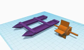 catamaran rubber band powered (NEVER BEEN PRINTED!)