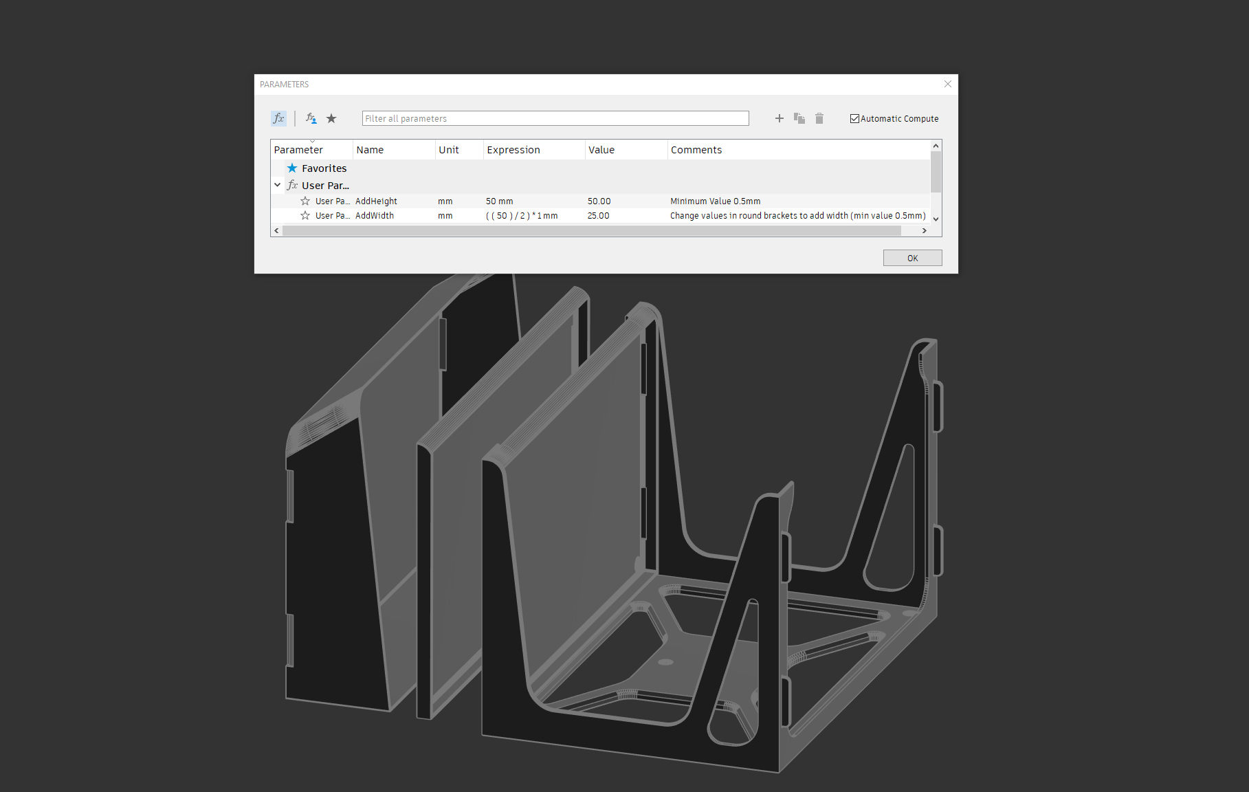 Parametric Stackable Shelf