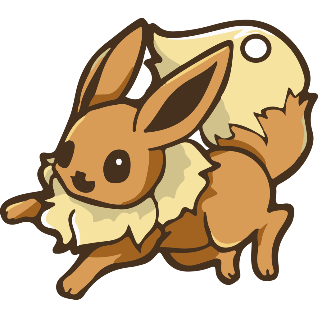 Eevee Keychain, Pokémon Keychain, Eevee Charm, Pokémon Charm
