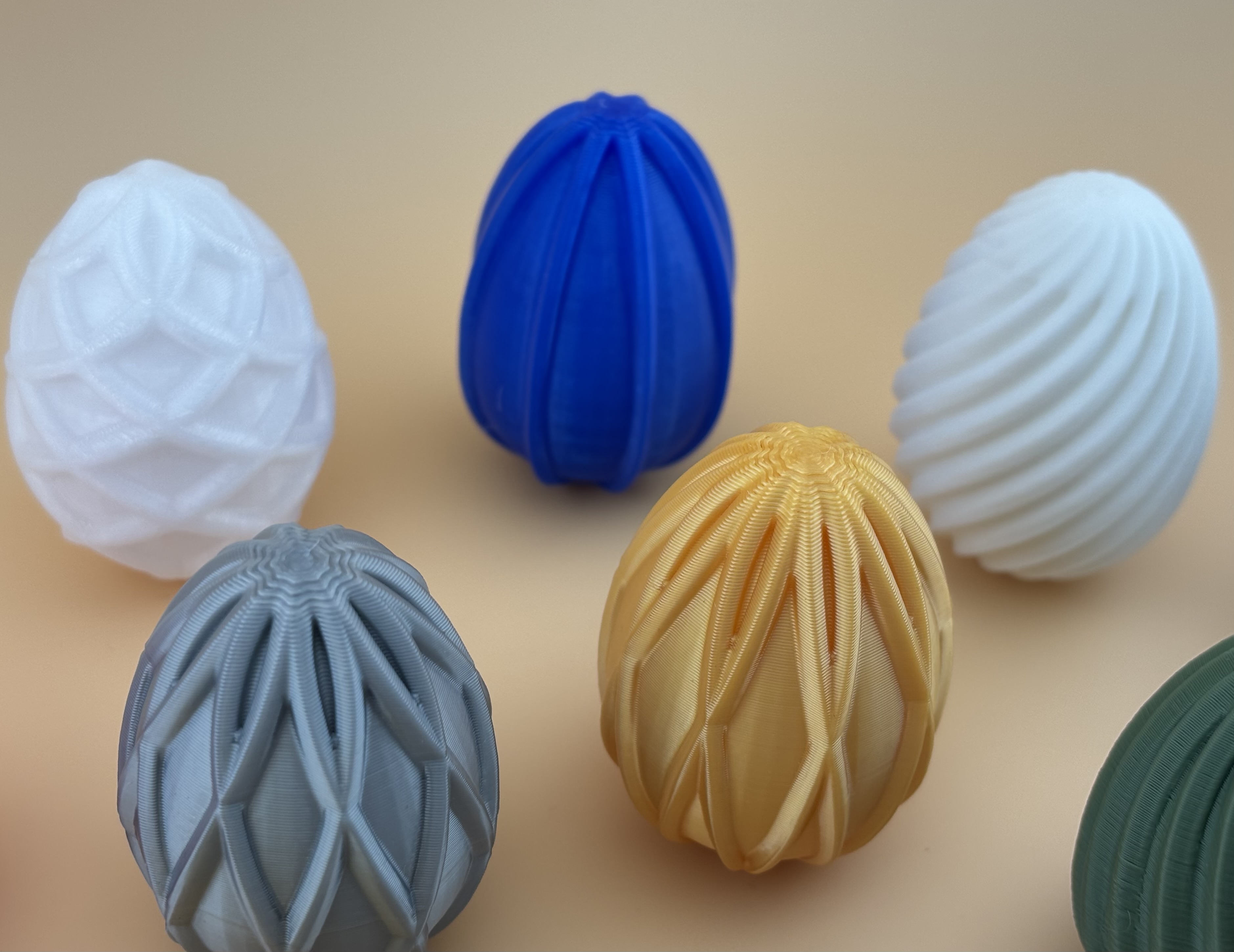 Geometric Easter Eggs Set - Multi Pattern Surfaces Spiral Wavy Lattice Ripple — thumbnail 5