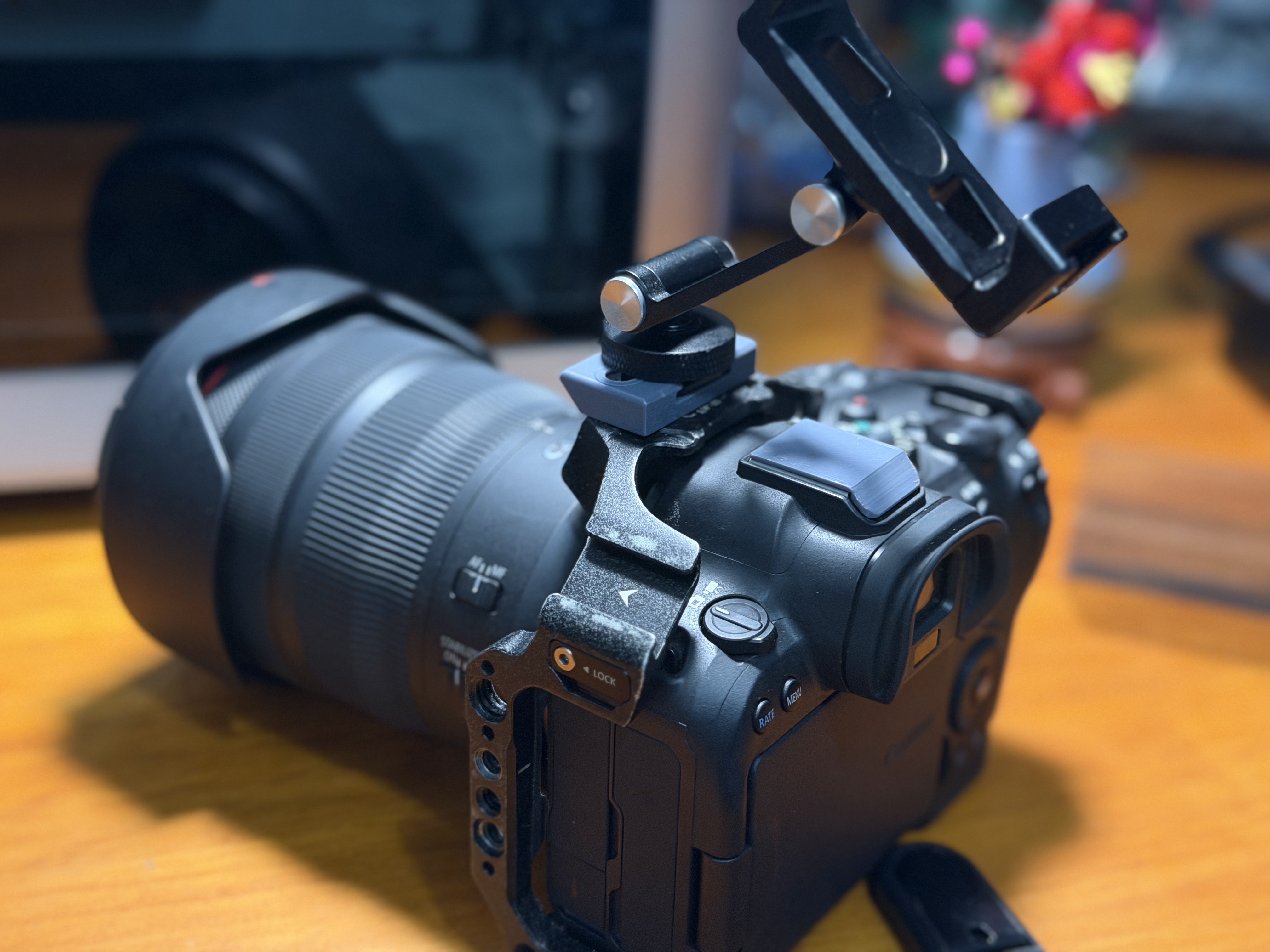 Ultra-Compact Dual 1/4” Screw Cold Shoe Adapter for SmallRig and Other Cages