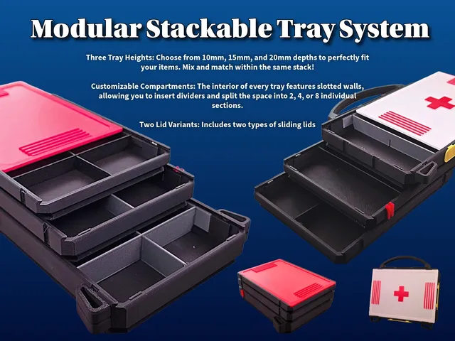 Ultimate Modular Stackable Tray System | Organizer Box with Handle & Locks