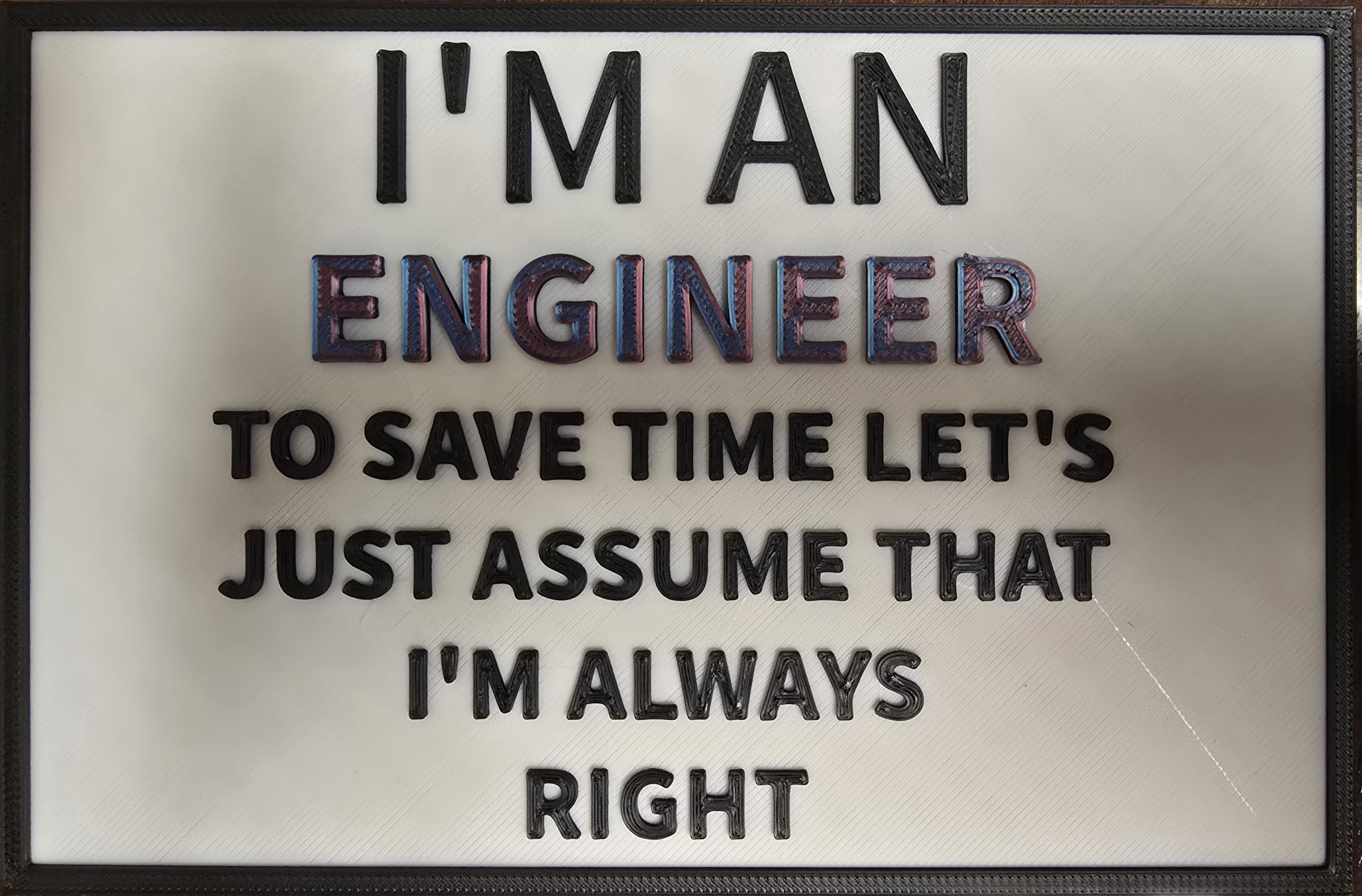 Funny Engineer Sign – Let's Just Assume I'm Always Right