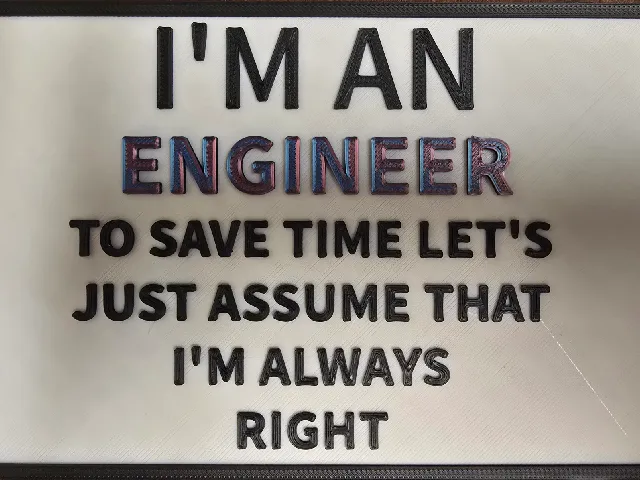 Funny Engineer Sign – Let's Just Assume I'm Always Right