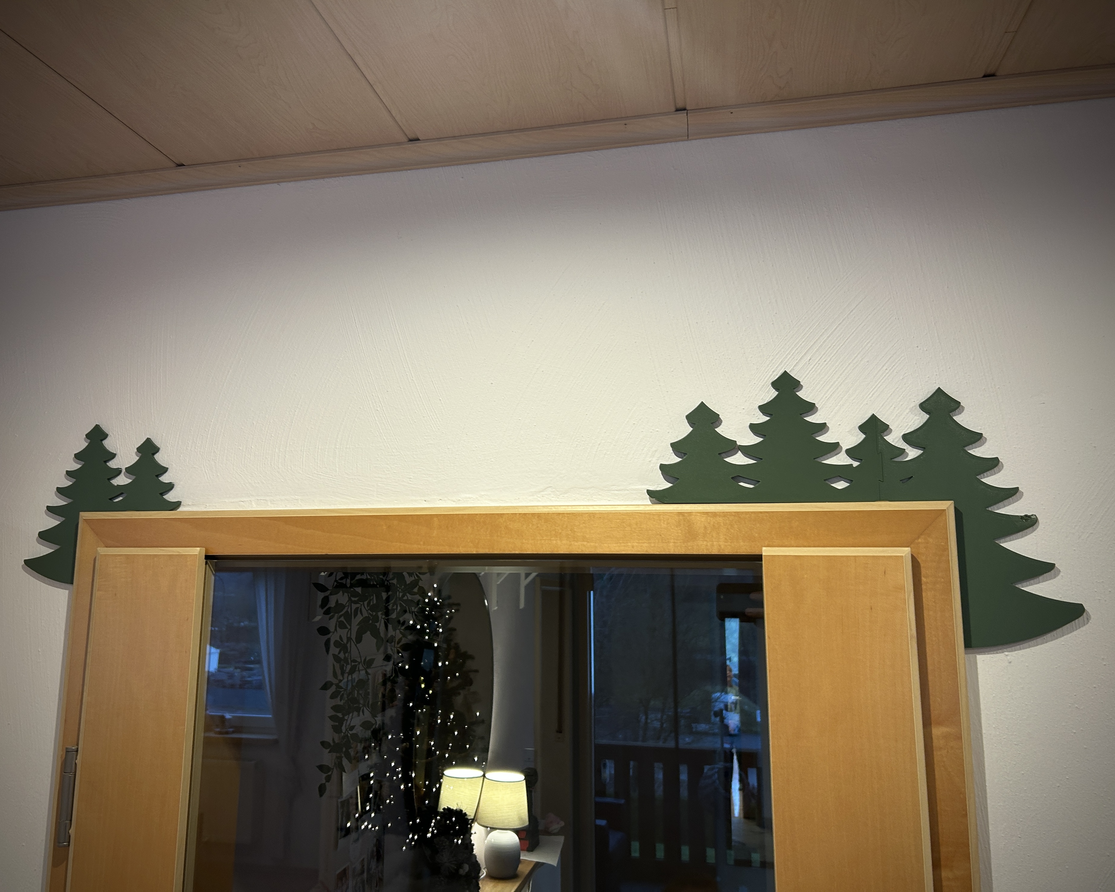 Christmas Tree Ornament for Door Frames or Monitor Edges