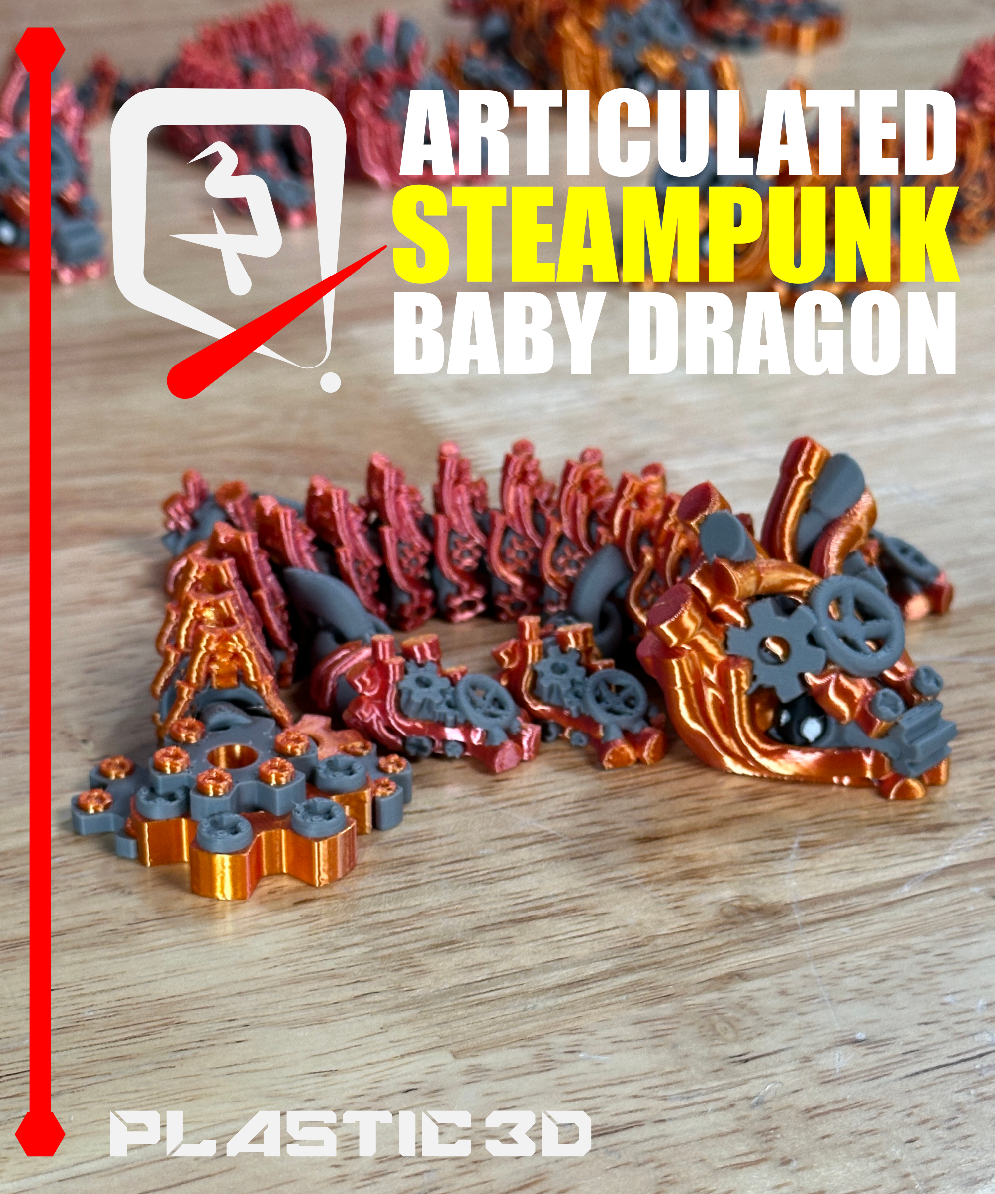 Steampunk Baby Dragon Articulated — The Seamless Clockwork Legend — thumbnail 8