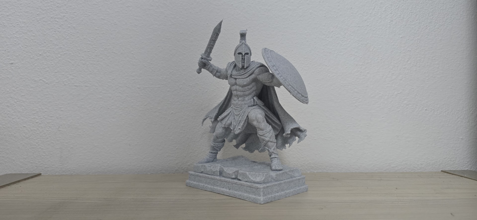 Spartan Warrior Statue with Sword and Shield