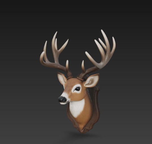 Miniatura 3 do modelo 3D deer head wall trophy
