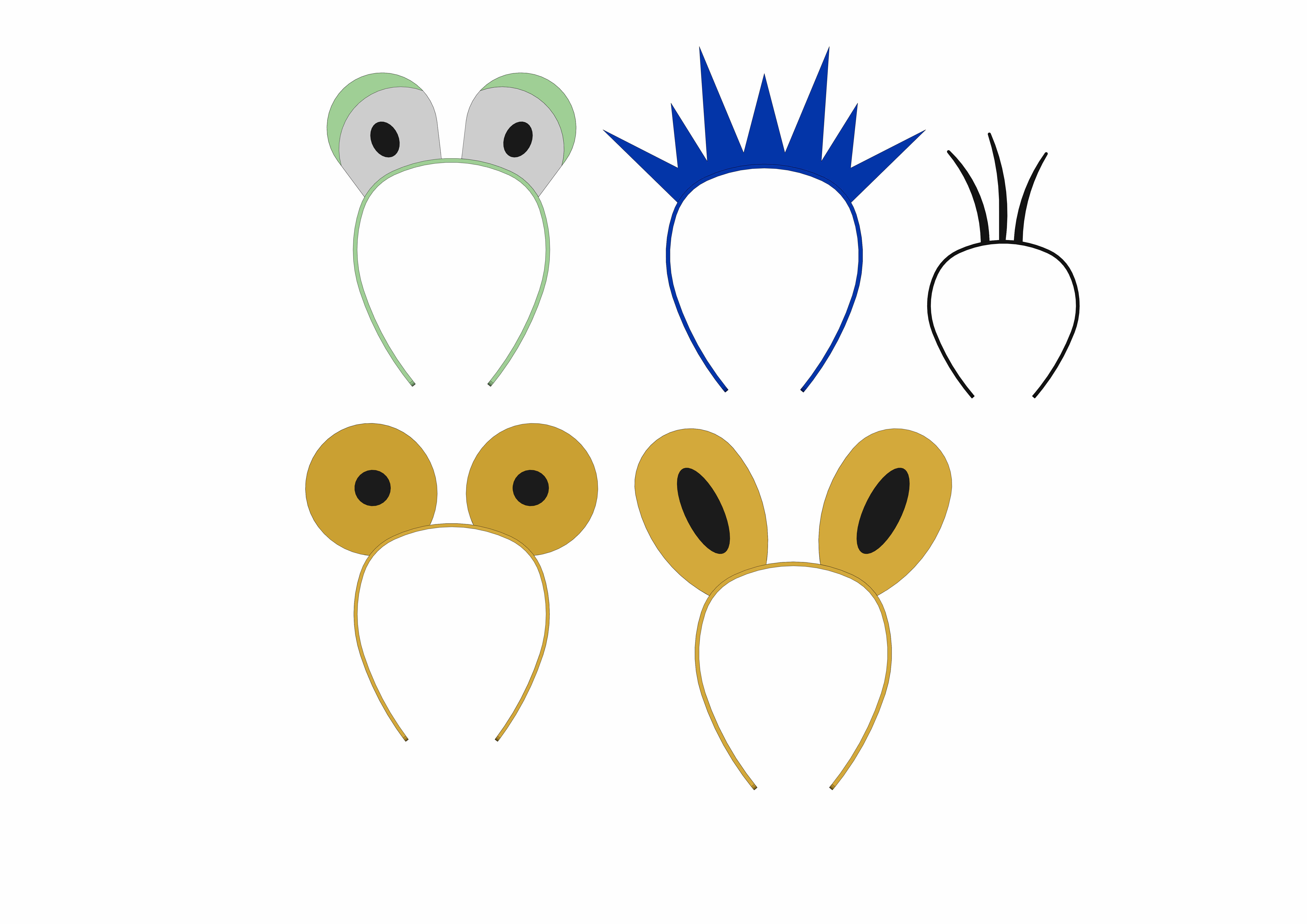 Children’s party headbands – The Little Mole and His Friends / čelenka na oslavu Krteček a kamarádi