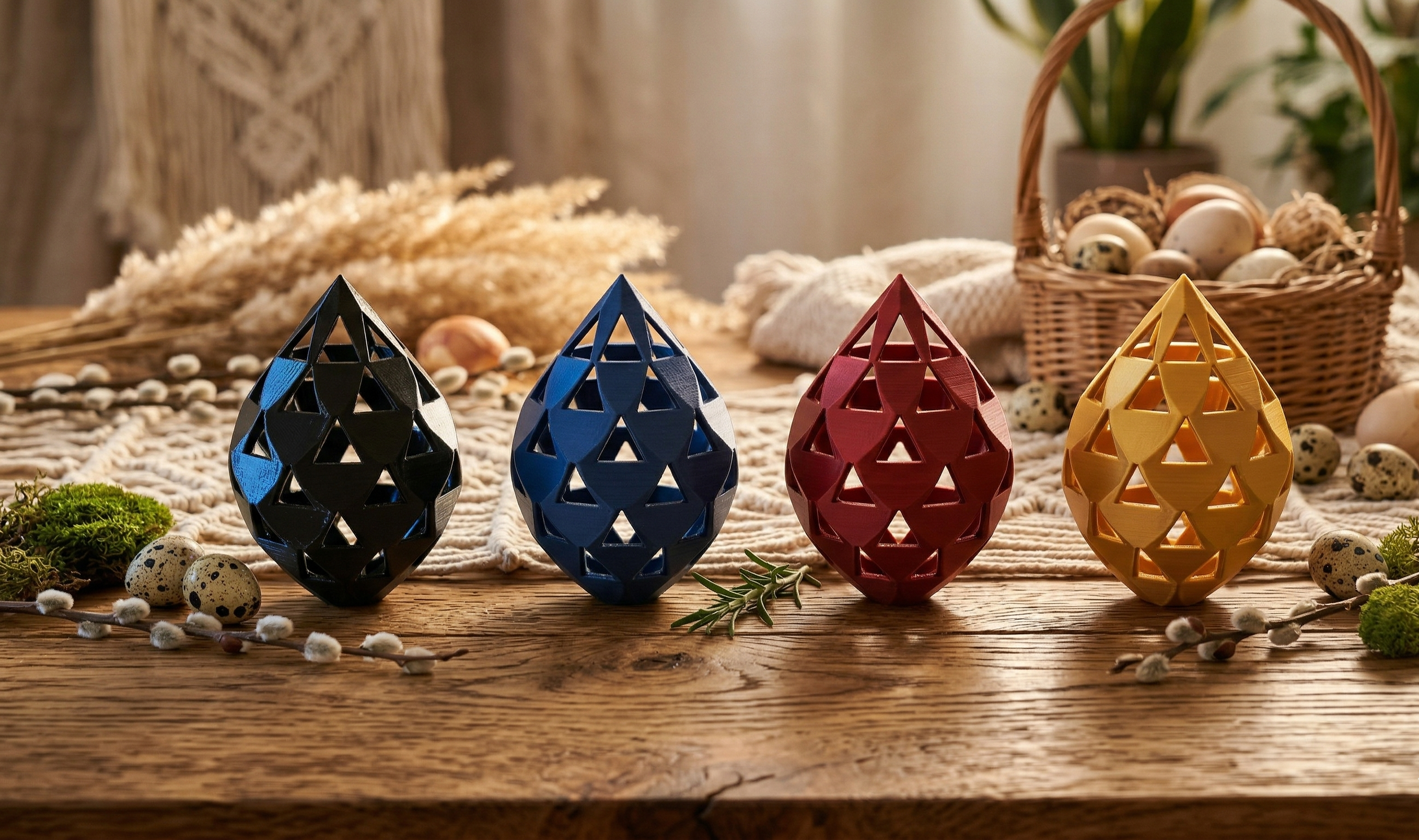 Geometric Standing Easter Egg 3D model by kkmmedia3d