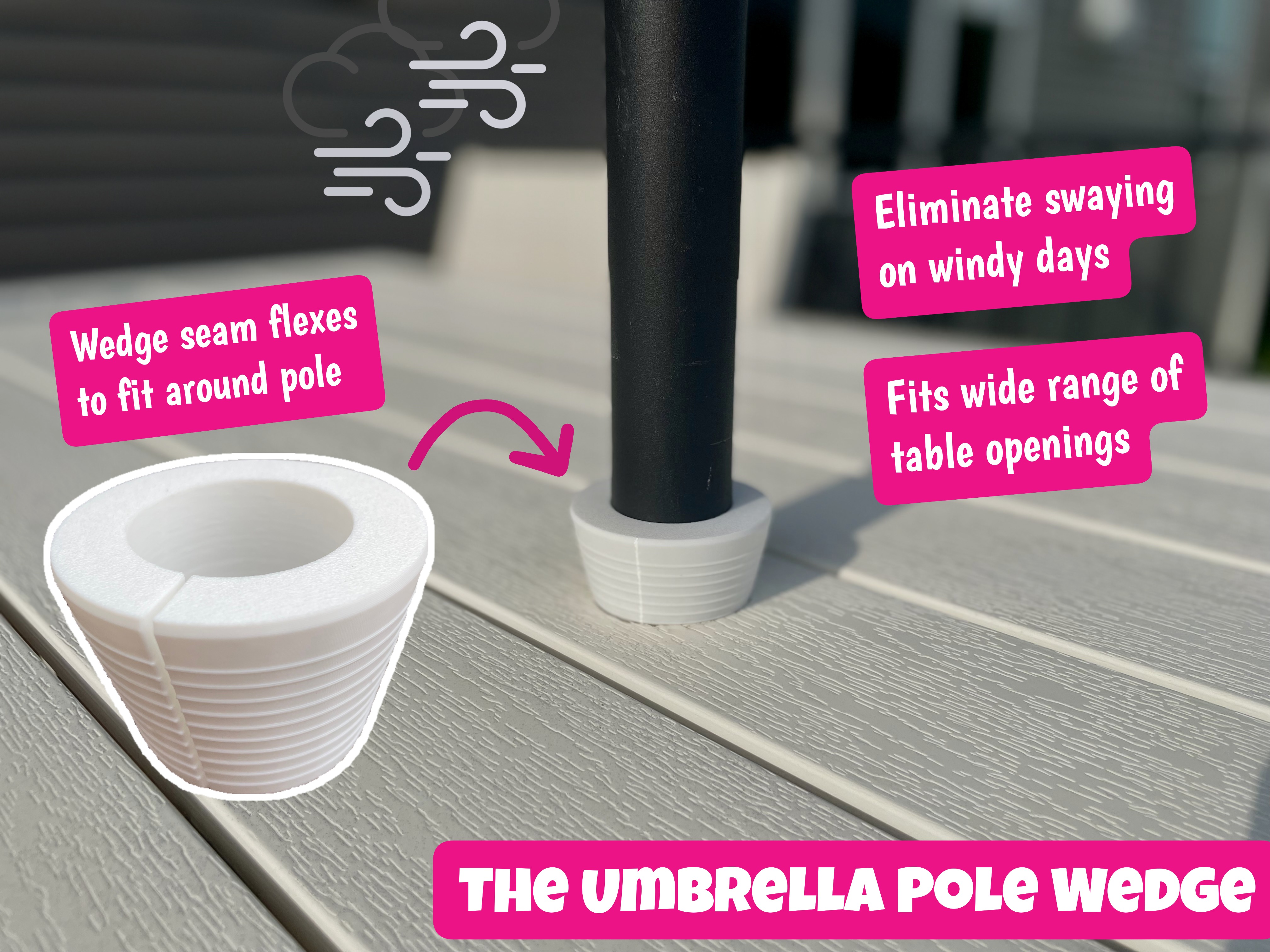The Umbrella Pole Wedge | TPU stabilizer