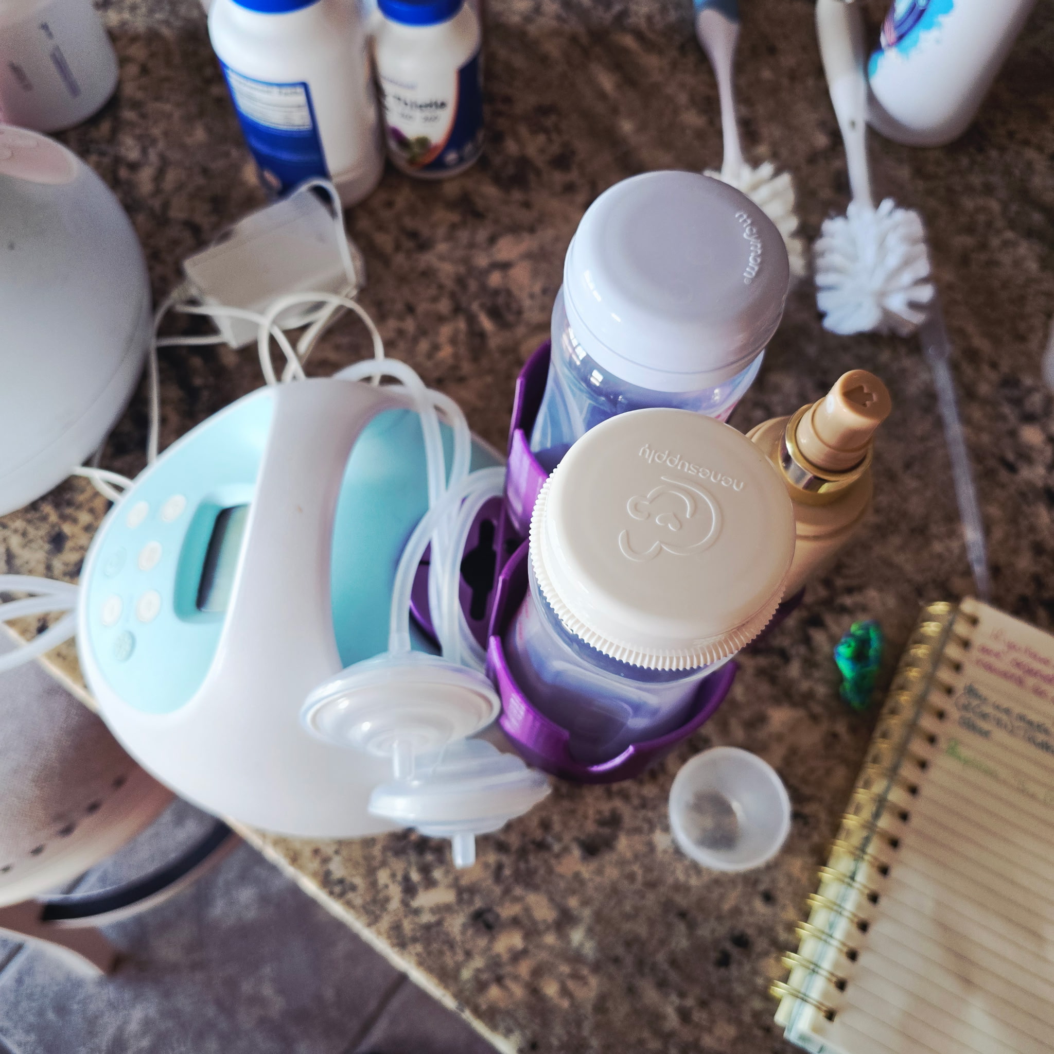 Spectra Breast Pump Bottle Holder - 2 Parts, No Support