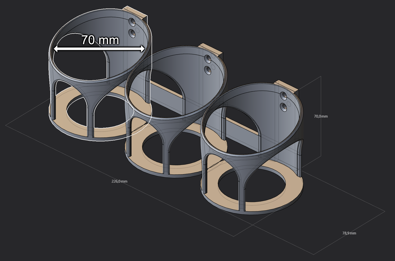 Spray Can Holder (3 cans) 70 mm / Support pour canne d'aérosol (3 cannes) 70 mm