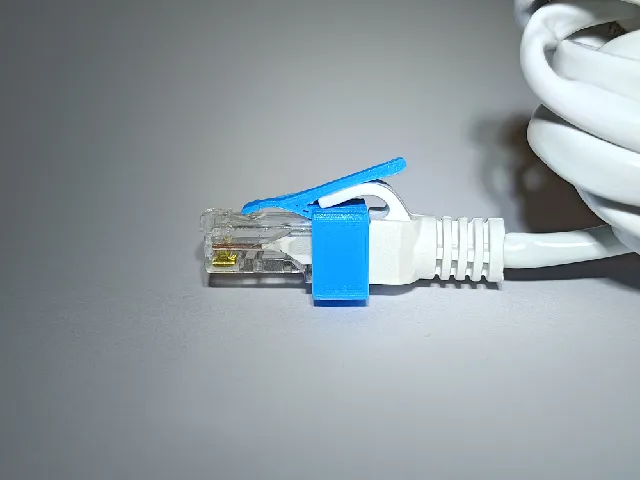 Ethernet LAN RJ45 cable plug locking clip repair