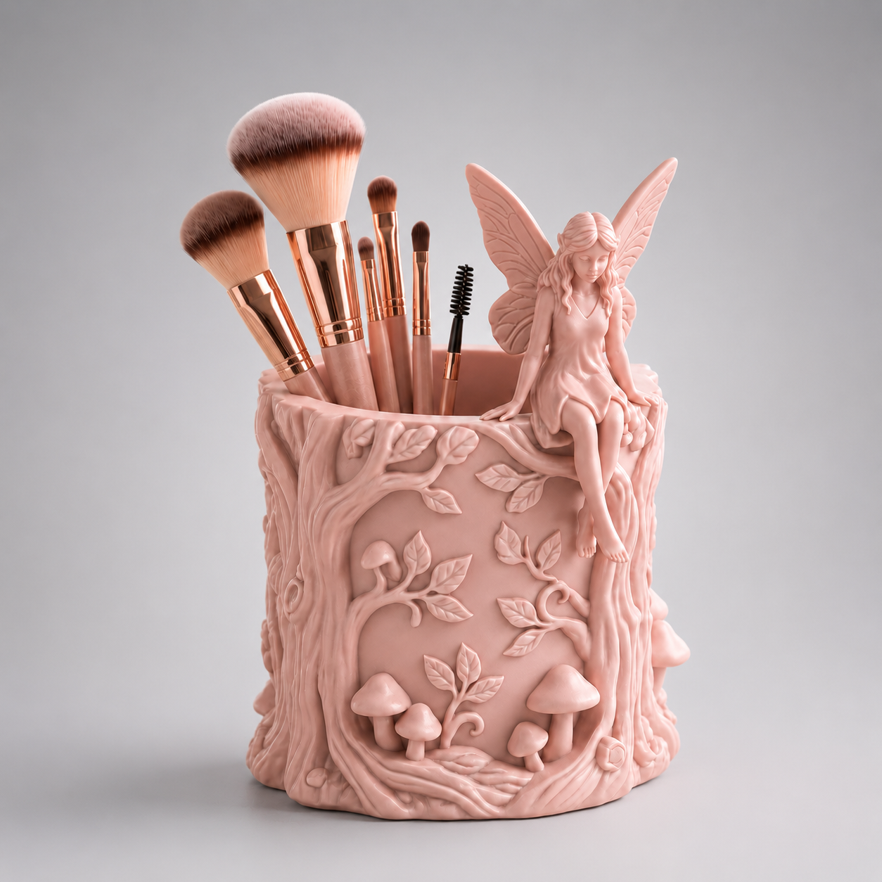 Fairy Makeup Brush Holder STL – Cottagecore Vanity Organizer