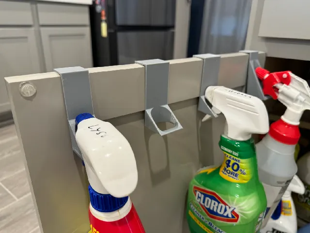 Cabinet Door Spray Bottle Holder (no holes/adhesive)