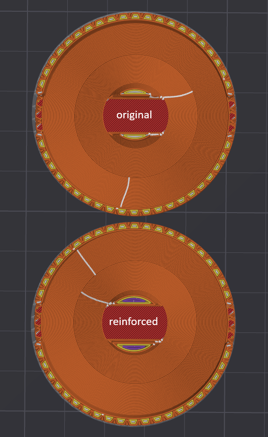USB Cable Winder Stackable (+Knurled) Print in Place reinforced