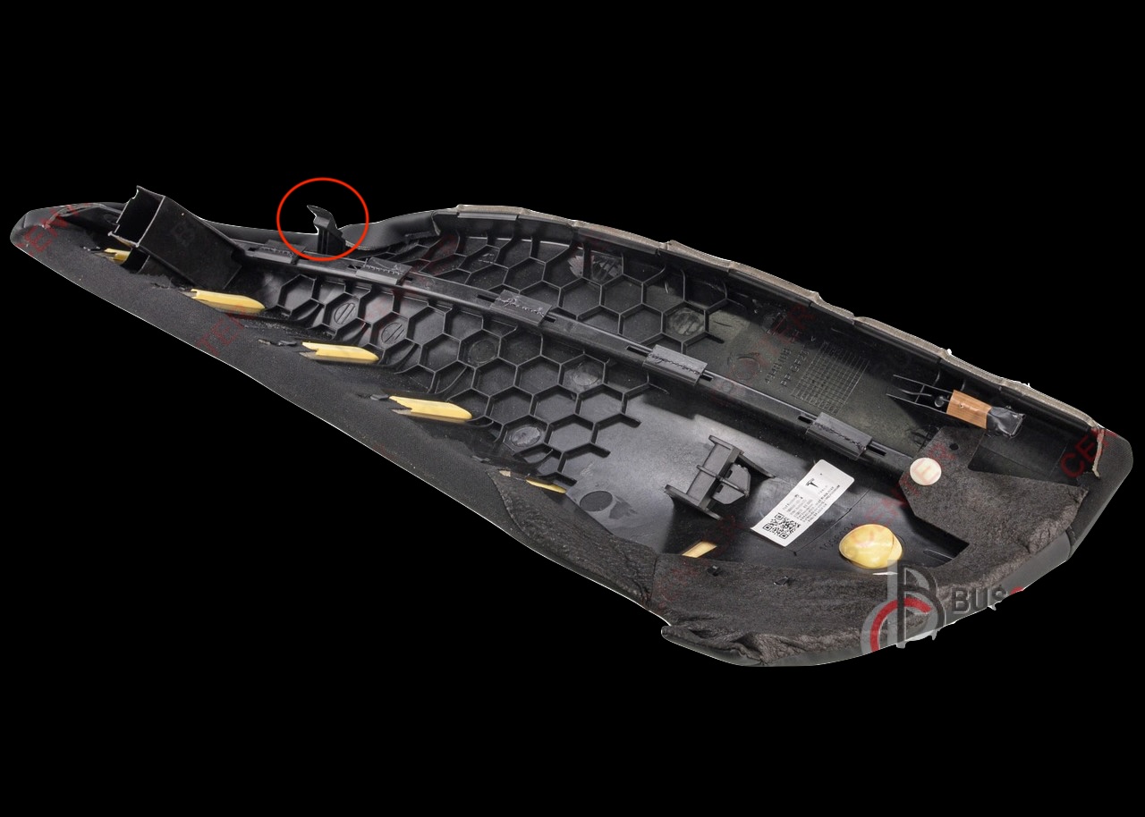 Tesla Model 3 Part Number 1836648-03-B   2ND ROW BOLSTER- LEFT HAND- PUR BLACK CN repair hook