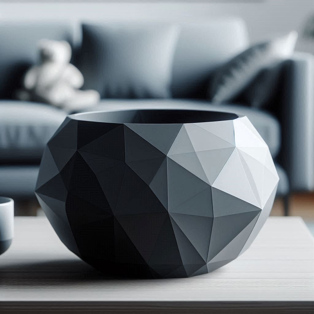 Low Poly Bowl Designer "Cracked Stone"