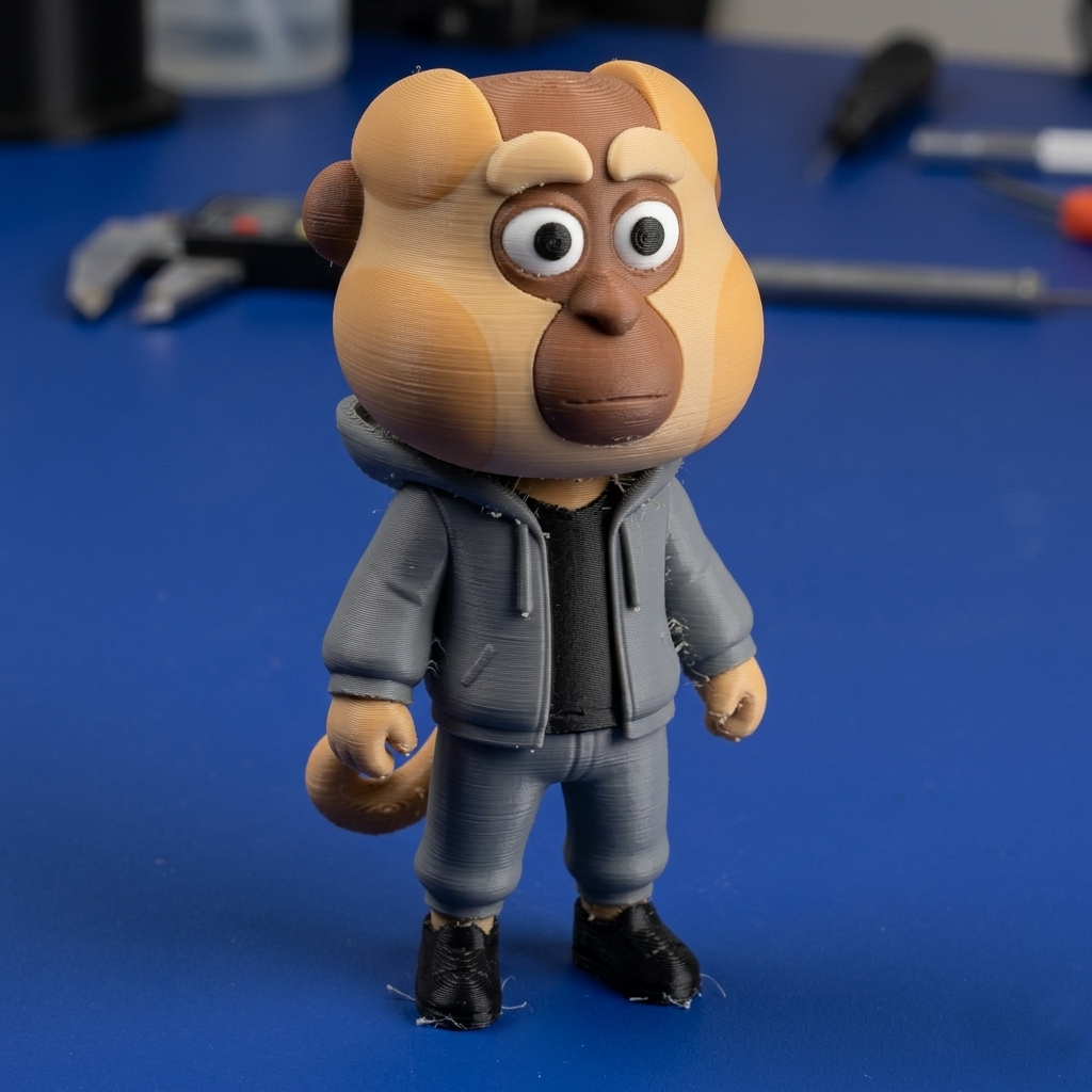 Chibi Kung Fu Monkey – 3D Printable Cute Martial Arts Figurine