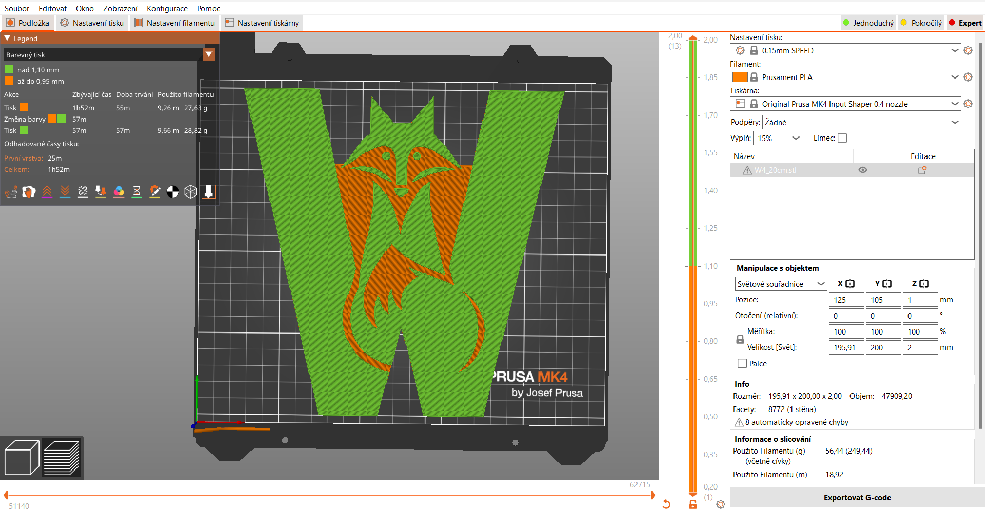 Fox alphabet: Letter W (version 4) by Nina Máčová | Download free STL ...