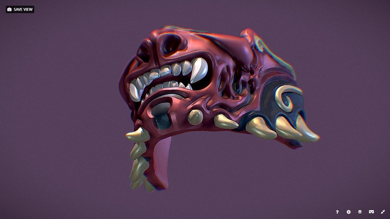 Miniatura 2 do modelo 3D Samurai Mask