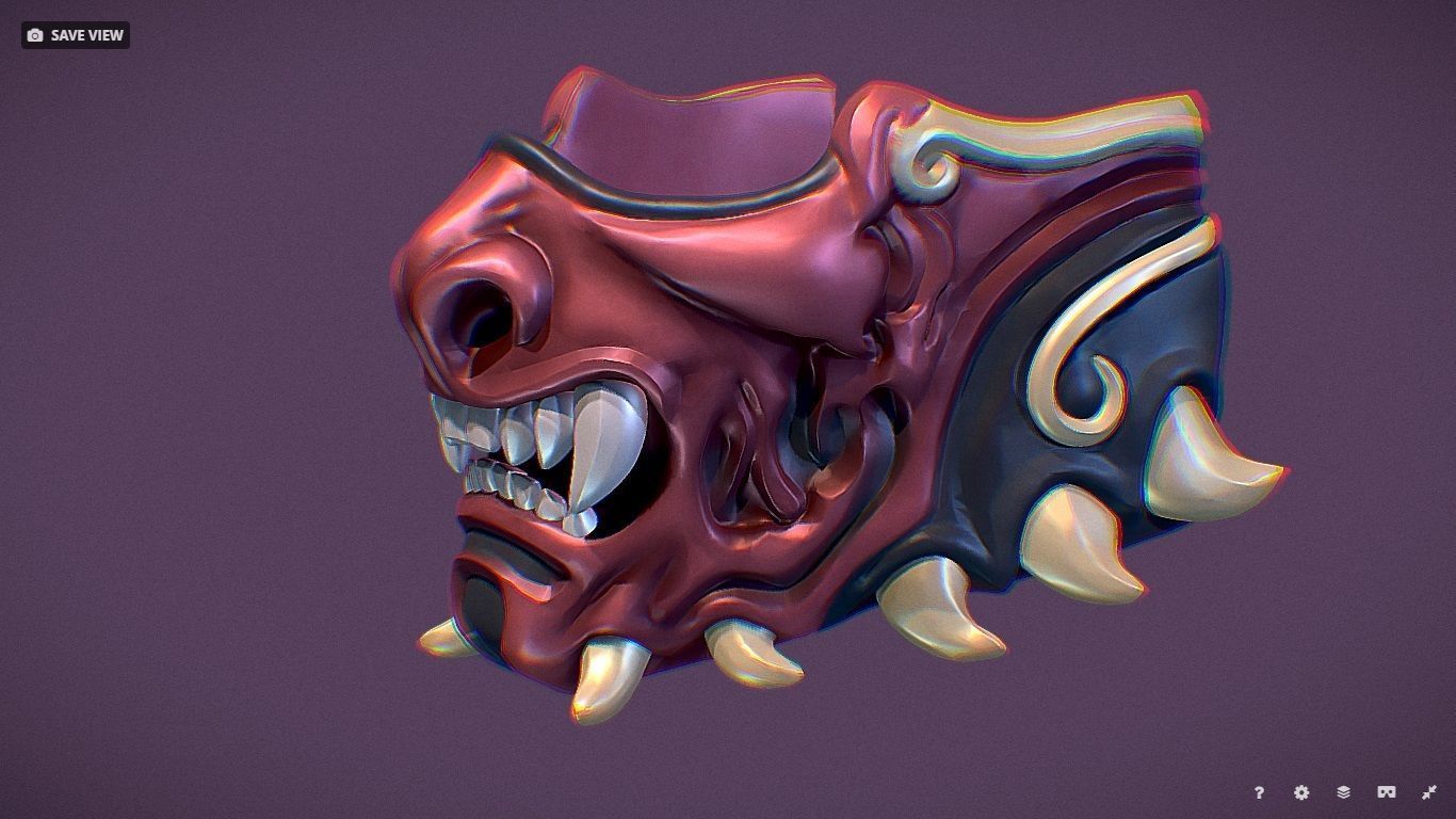 Miniatura 3 do modelo 3D Samurai Mask