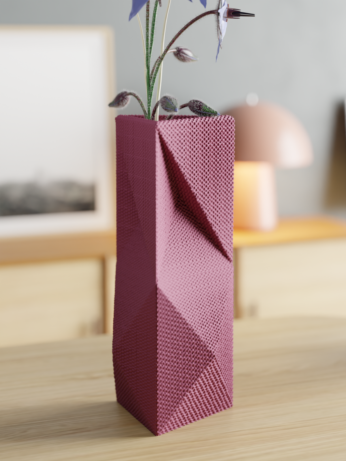 TEXTURED ORIGAMI VASE